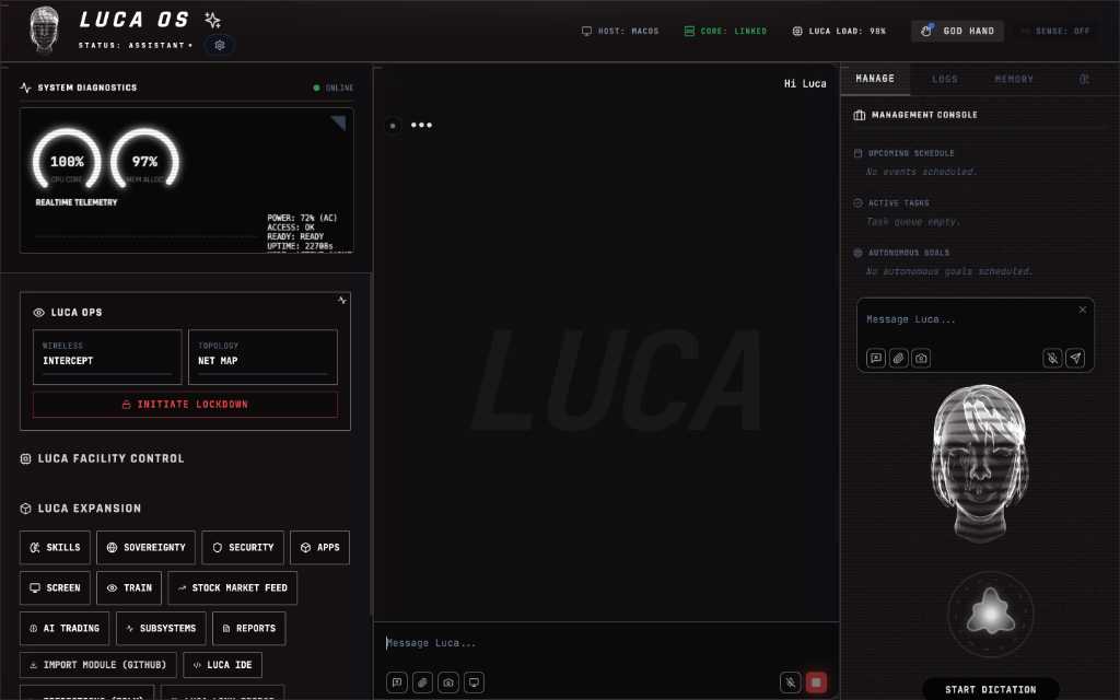 Luca Dashboard Interface